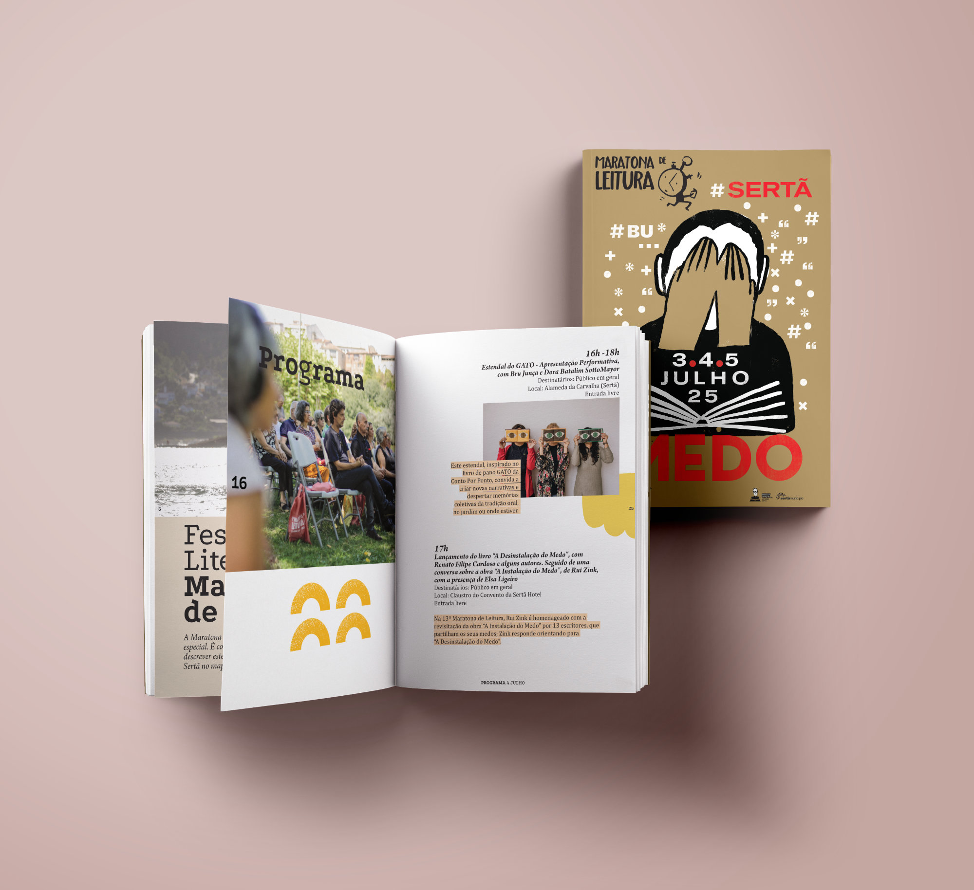 Printed editorial guide for a Literary Festival, featuring a colorful layout.