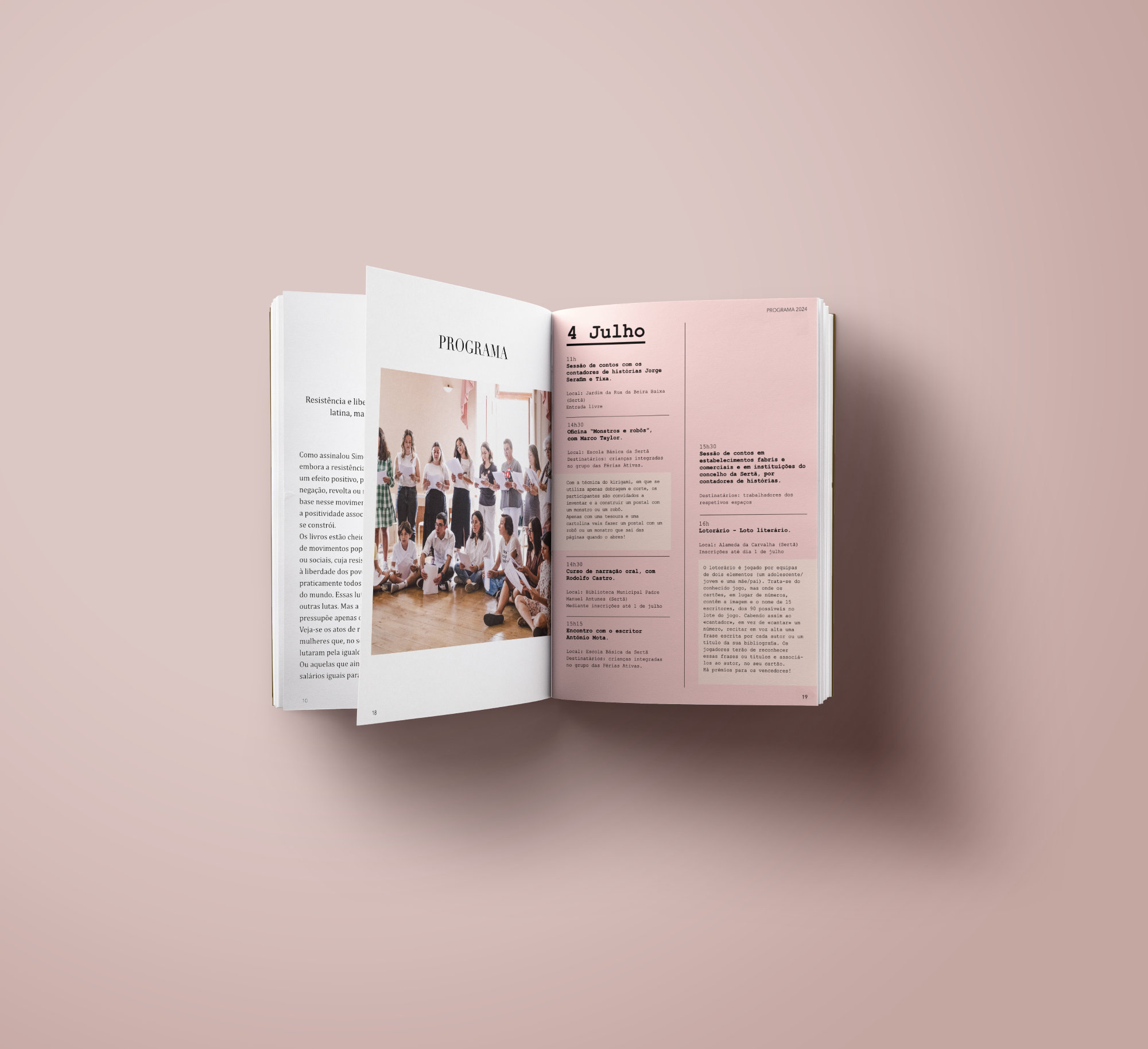 Double-page spread of the printed guide, showing the clear organization of content and design.