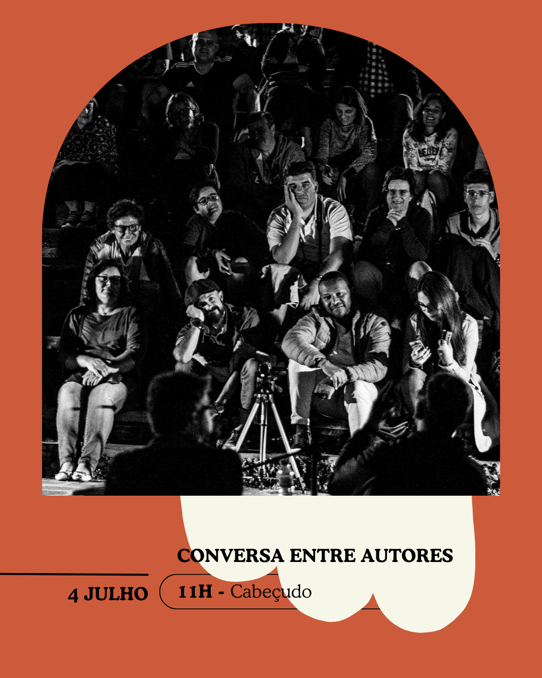 Social media post design featuring a photograph of a festival activity, highlighting the event.