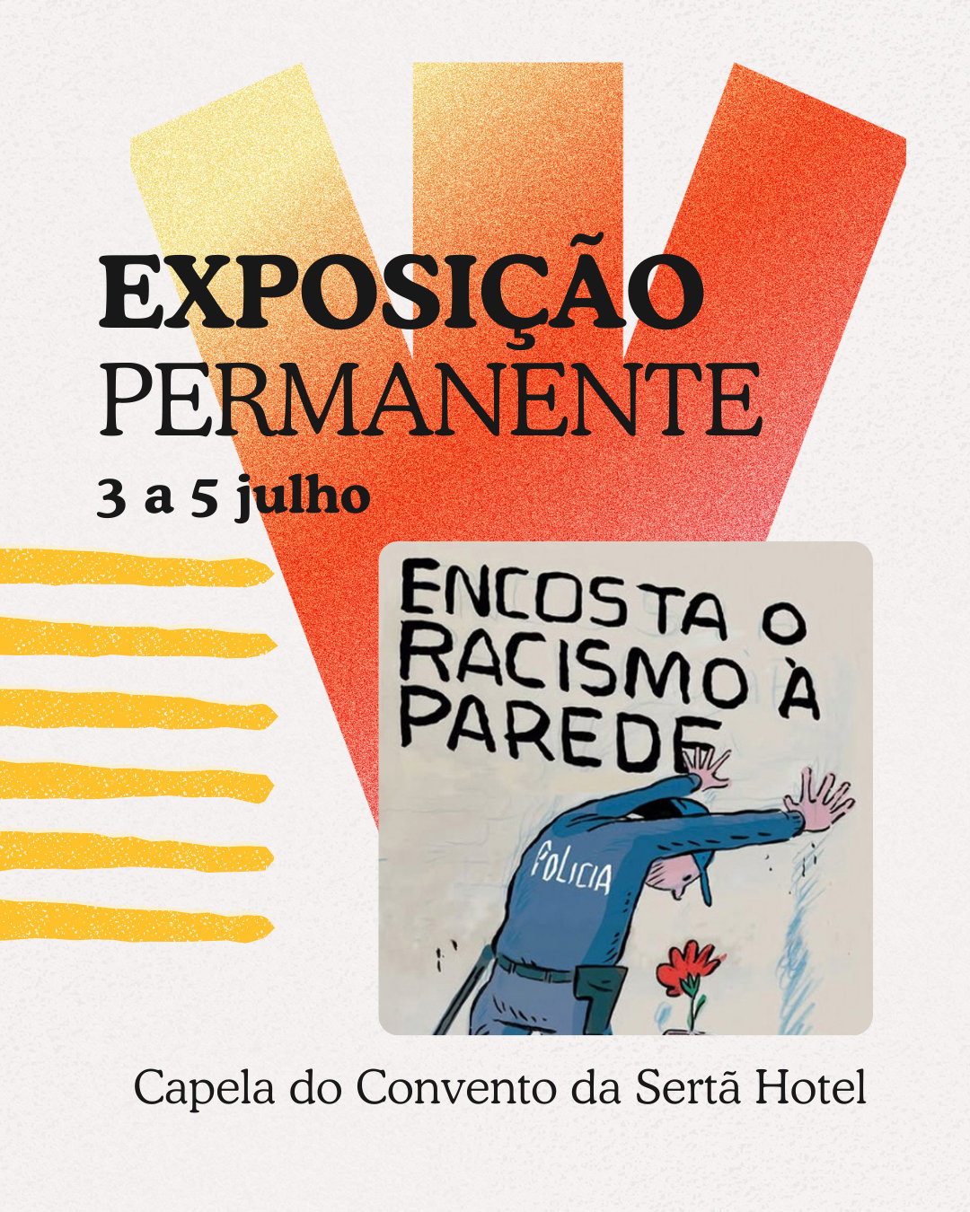 Publication design with prominent typography, the "Encosta o racismo à parede" illustration, and vibrant graphics.